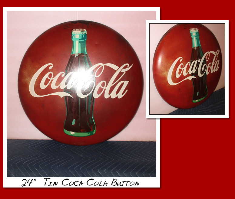 Coca Cola button. Painted metal. SST