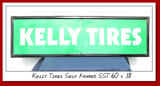 Kelly Tires Self Framed SST 60" wide by 18" high. Marked AM-9/89 
